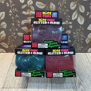 THREE Needoh nice cube glitter and glow BLUE PINK PURPLE